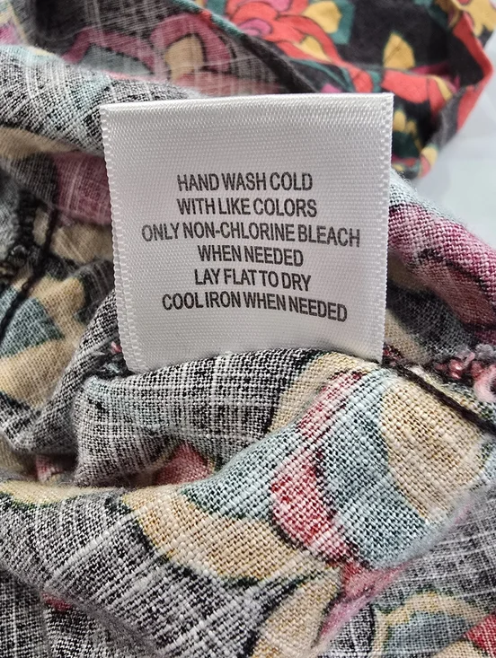 Modcloth Wisely Tied Cropped Top Shirt Button Up Collared Size Large Linen Blend - Picture 6 of 9